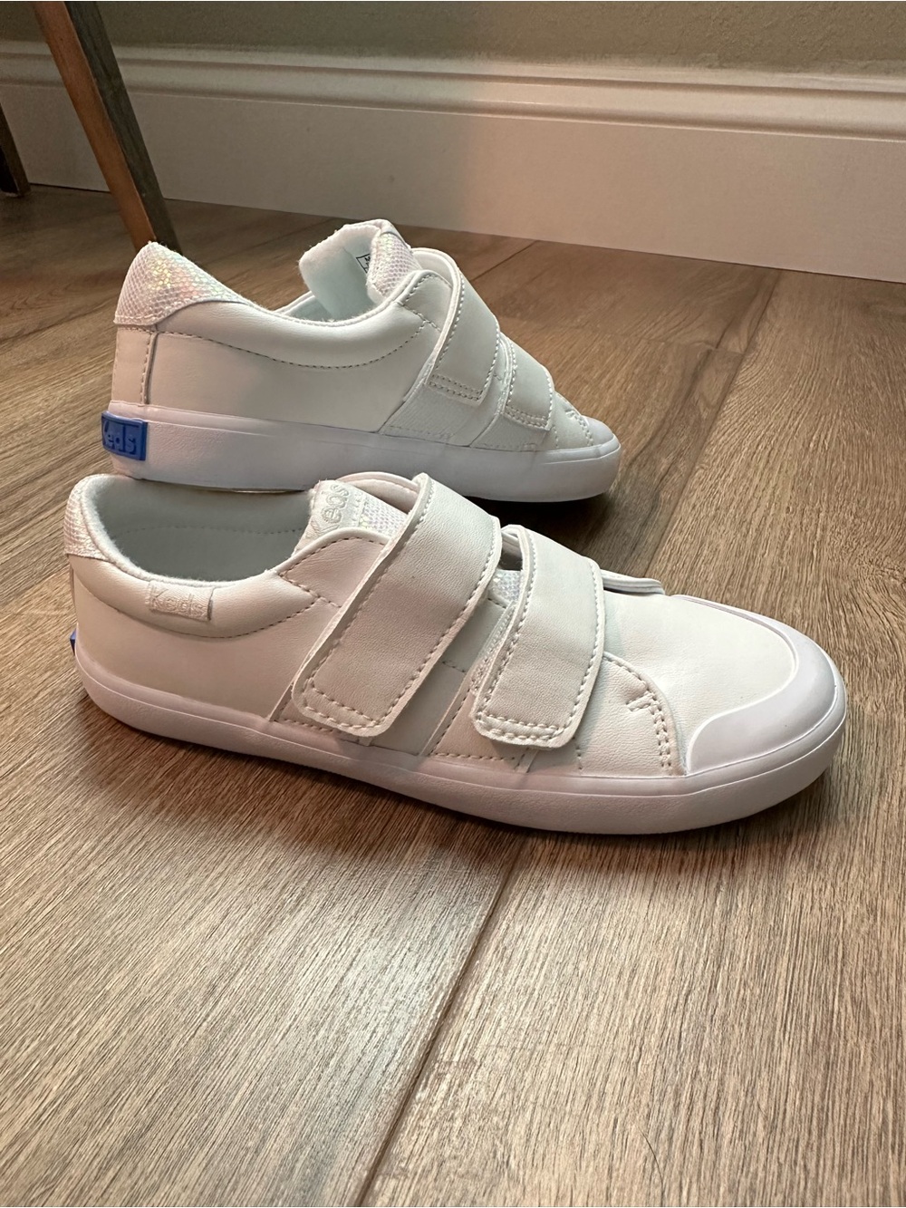 White Kids Velcro Sneakers - Brand: Keds, Size 12